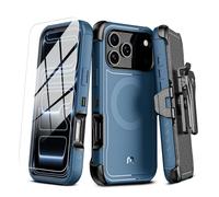 M MYBAT PRO For iPhone 17 Pro Max Case with Belt Clip Holster, Maverick Series 17 Pro Max Case[Compatible with Magsafe]w/Screen Protector,Anti-Drop,with 360°Rotating Kickstand,Heavy Duty Protection