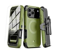 M MYBAT PRO for iPhone 17 Pro Max Case with Belt Clip Holster, Maverick Series 17 Pro Max Case[Compatible with Magsafe] w/Screen Protector,Anti-Drop,with 360°Rotating Kickstand,Heavy Duty Protection