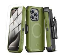 M MYBAT PRO Maverick Series for iPhone 15 Pro Max Case with Belt Clip Holster,[Compatible with Magsafe] w/Screen Protector, Anti-Drop,Shockproof,with 360°Rotating Kickstand,Heavy Duty Protection