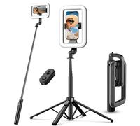 M MYBAT PRO Selfie Ring Light with 72" Tripod Stand - Extendable Selfie Stick with Light for Phone, Live Streaming, Makeup, Travel, Gaming, Video, Includes Phone Holder& USB-C Powered