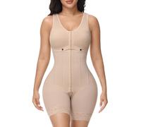M MYODRESS Fajas Colombianas Moldeadoras Shapewear Tummy Control Post Surgery Compression Garment Postpartum Full Body Shaper, Beige, X-Small