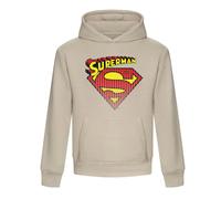 (M, Natural) Superman Unisex Adult Classic Logo Hoodie