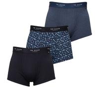 Ted Baker Men's 3 Pack of Cotton Trunks - Navy - Size: 33/32/32