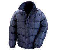 (M, Navy Blue) Result Mens Core Nova Lux Padded Lined Winter Jacket (Water Repellent & Windproof)