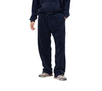(M, Navy) Brave Soul Mens Open Hem Wide Leg Joggers