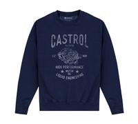 Castrol Men's Retro Engine Sweatshirt in Navy | Size: Medium Castrol Navy M