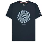 (M, Navy) Lambretta Mens Chevron Target Short Sleeve Cotton T-Shirt Graphic Top Tee