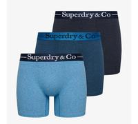 (M, Navy Marl/Indigo Marl/BlueGrit) Superdry Mens Superdry & Co Triple Pack Boxer Shorts