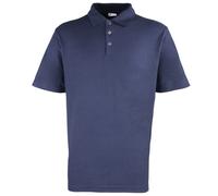 (M, Navy) Premier Mens Stud Heavyweight Plain Pique Polo Shirt