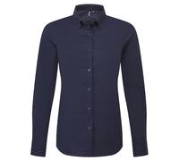 (M, Navy) Premier Womens/Ladies Supreme Oxford Long-Sleeved Shirt