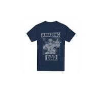 (M, Navy) Spider-Man Mens Amazing Dad Mono Fathers Day T-Shirt