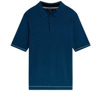 (M, Navy) Ted Baker Mens Chevron Knitted Short-Sleeved Polo Shirt