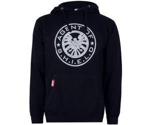 (M, Navy/White) Marvel Mens Shield Hoodie