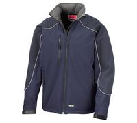 (M, Navy) WORK-GUARD by Result Unisex Adult Ice Fell Hooded Soft Shell Jacket