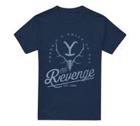 (M, Navy) Yellowstone Mens Revenge Skull T-Shirt