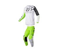 (M) New cross-country motorcycle clothing riding clothes mountain outdoor athletic sweat-absorbing breathable motorcycle clothing white green