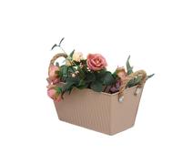 (M) New Flower Pots Pastoral Style Colored Iron Leather Flower Pots Creative Rectangular Buckets