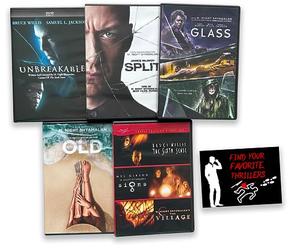 M.Night Shyamalan "Written/Directed" DVD Collection: Unbreakable / Split / Glass / Old / The Sixth Sense / Signs / The Village / + Including Bonus Art Card