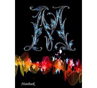 M Notebook: Unique Style - Monogram M, Personalize Letter M, Initial Letter M - Ruled Notebook - (8.5 x 11 inches) Large - 110 Pages