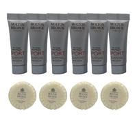 M-o-l-T-o-n Black Pepper Sport 4-in-1 Body Wash & Triple Mild Soap, Utilise Skin, Cleanse, Hydrate and Soften Body, Ultra-Shine Complex, Lightweight, 10 PCS Kit