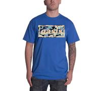 Oasis T Shirt Camo Band Logo Official Mens Blue M