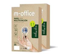 m-Office A3 Recycled Paper, Pack of 250 Sheets, 80g, Cream, Uncoated, for Printers & Photocopiers