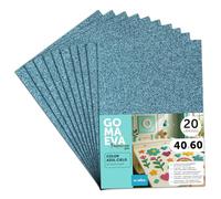m-Office Colorful Glitter Eva Rubber Sheets, Crepe Eraser for Scrapbooking, School, Craft Cards, Crafts, Scenography, School or Art Projects (40 x 60 cm) (Blue