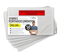 m-Office Pack of 50 Adhesive Document Wallets 240 x 140 mm, Packing List, Transparent Envelopes for Shipments, Invoices, Delivery Notes and Documents, Waterproof with Strong Adhesion