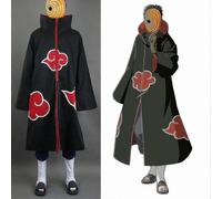 (M, One size) Naruto Akatsuki Tobi Uchiha Obito Robe Cloak Coat + Resin Mask Cosplay Costume