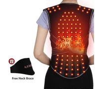 (M, One size) Tourmaline Self-heating Magnetic Therapy Support Belt Shoulder Back And Neck Massager Spine Lumbar Brace Posture Corrector