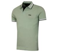 (M, Open Green) Hugo Boss Mens 2025 Paul Cottton-Blend Soft Stretch Essential Golf Polo Shirt