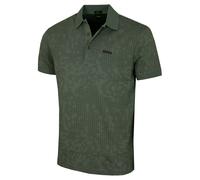 (M, Open Green) Hugo Boss Mens AO Zone Stretch Soft All-Over Print Golf Polo Shirt