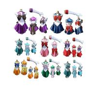 (M, Orange) Pretty Guardian Sailor Japanese Cartoon Movie Cos Girl Mercury Moon Mars Dress Pretty Soldier Sailor