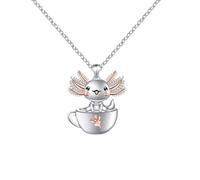M&Ostyle Cute Axolotl Necklace for Girls Boys Crystal Pendant Necklaces Gifts Jewelry Gifts for Girls Daughter Boys Son Granddaughter Niece Birthday Christmas Graduation Gift, Brass, No Gemstone