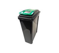 M P 25 Litre Slimline Recycling Bin Trash Can | Slim Kitchen Bin, Office Bin, Storage Bin, Waste Rubbish Dustbin with Lid | Animal Feed Storage | Narrow spaces, Kitchen, Cabinet, Bathroom (Green Lid)