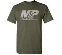 M&P by Smith & Wesson Men's Distressed Logo T-Shirt (Military Green - XL)