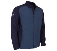 (M, Peacoat Heather) Callaway Golf Mens Full Zip Windproof Water Resistant Colour Block Jacket