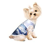 M Pet Breathable Sleeveless Beautiful Sky Airplane Print T-Shirt - Small to Medium Cats, Puppy, Yorkie, Dachshund, French Bulldog