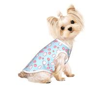 M Pet Breathable Sleeveless Cartoon character strawberry Print T-Shirt - Small to Medium Cats, Puppy, Yorkie, Dachshund, French Bulldog