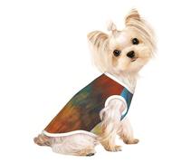 M Pet Breathable Sleeveless Colorful Watercolor Ink Print T-Shirt - Small to Medium Cats, Puppy, Yorkie, Dachshund, French Bulldog