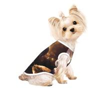 M Pet Breathable Sleeveless Cosmic Shining Planet Print T-Shirt - Small to Medium Cats, Puppy, Yorkie, Dachshund, French Bulldog