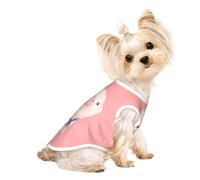 M Pet Breathable Sleeveless Cute pink pig Print T-Shirt - Small to Medium Cats, Puppy, Yorkie, Dachshund, French Bulldog