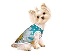 M Pet Breathable Sleeveless Daisy Flowers Print T-Shirt - Small to Medium Cats, Puppy, Yorkie, Dachshund, French Bulldog