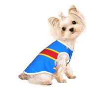 M Pet Breathable Sleeveless Flag of the Congo Print T-Shirt - Small to Medium Cats, Puppy, Yorkie, Dachshund, French Bulldog