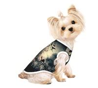 M Pet Breathable Sleeveless Night crow Print T-Shirt - Small to Medium Cats, Puppy, Yorkie, Dachshund, French Bulldog