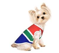 M Pet Breathable Sleeveless South African flag Print T-Shirt - Small to Medium Cats, Puppy, Yorkie, Dachshund, French Bulldog