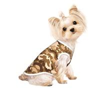 M Pet Breathable Sleeveless T-Shirt â€“ Lightweight Brown camouflage Print Tank Top Outfit for Small Medium Dogs