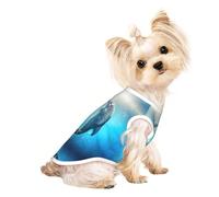 M Pet Breathable Sleeveless T-Shirt – Lightweight dolphin in sea Print Tank Top Outfit for Small Medium Dogs