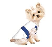 M Pet Breathable Sleeveless T-Shirt – Lightweight Finnish flag Print Tank Top Outfit for Small Medium Dogs