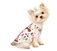 M Pet Breathable Sleeveless T-Shirt – Lightweight Little Boys and Girls in FireFighters Print Tank Top Outfit for Small Medium Dogs